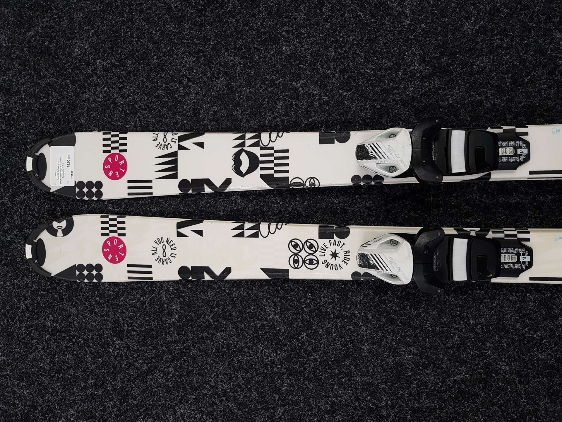 Použité detské lyže SPORTEN Venus + viazanie Tyrolia SLR 7.5