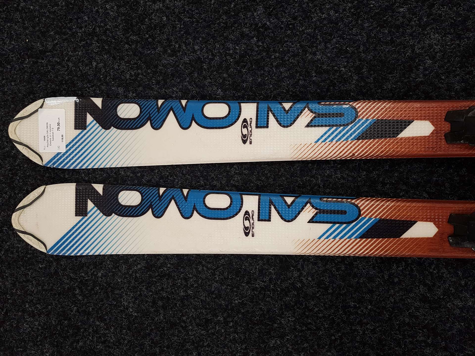 Použité lyže SALOMON Enduro Jr + viazanie Salomon 7.0