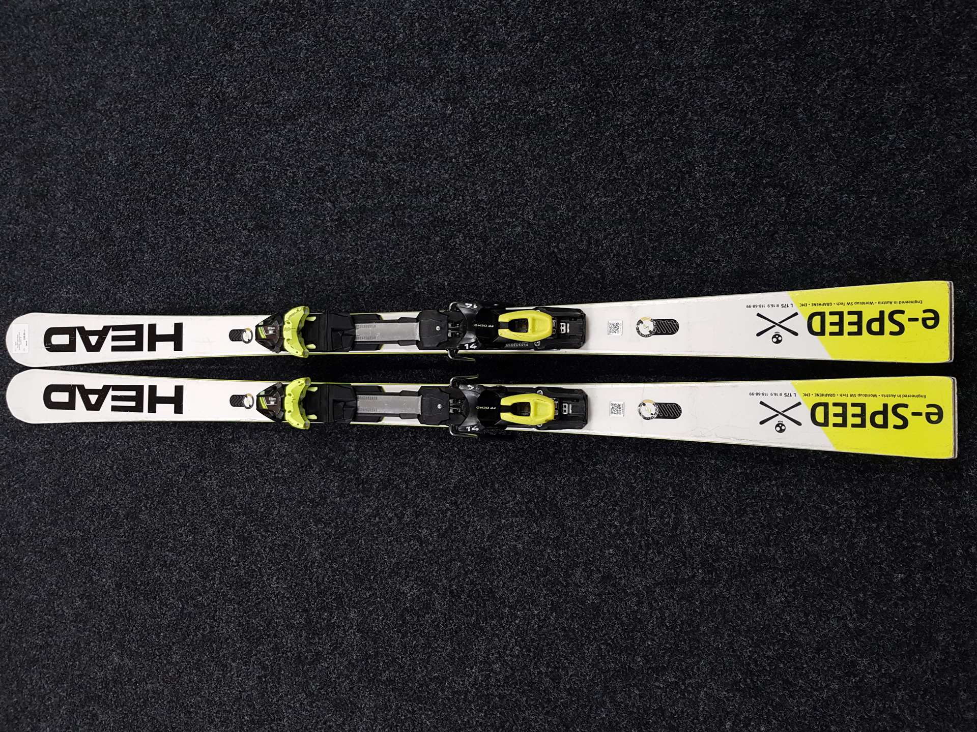 Použité lyže HEAD e-SPEED + viazanie Head Freeflex 14