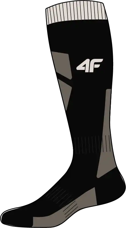 Detské lyžiarske ponožky 4F FNK M224 DEEP BLACK