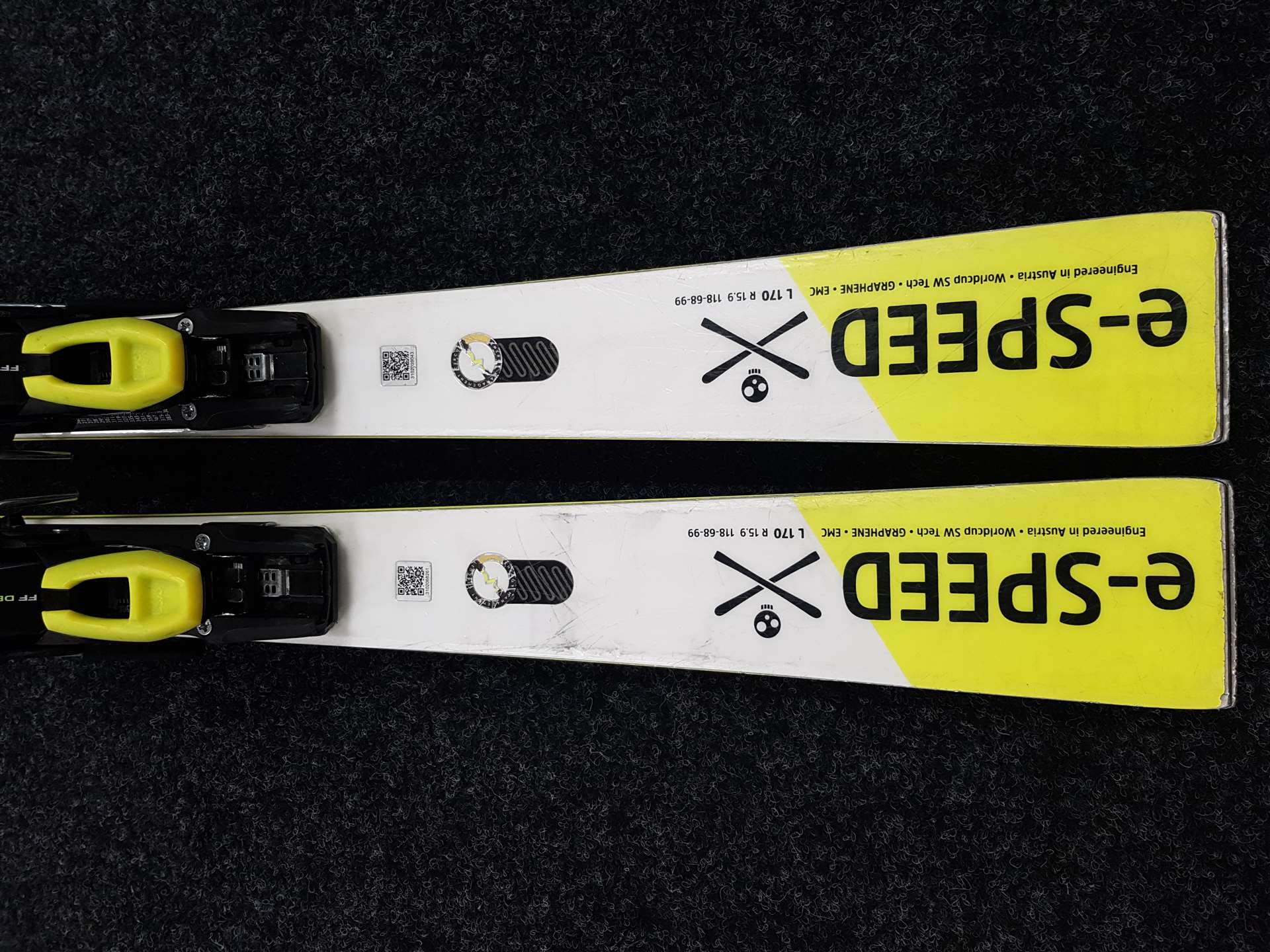 Použité lyže HEAD e-SPEED + viazanie Head Freeflex 14