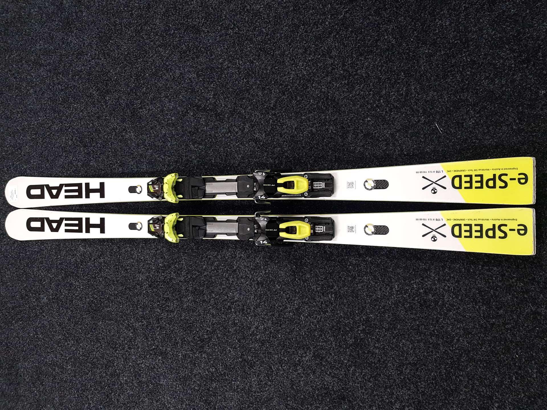 Použité lyže HEAD e-SPEED + viazanie Head Freeflex 14