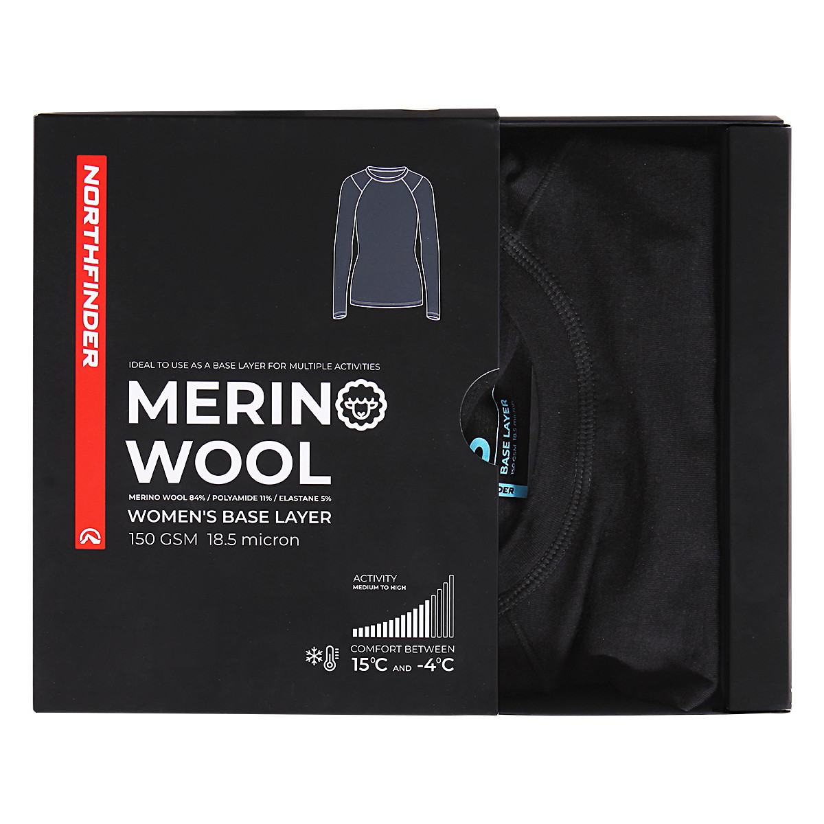 Dámske termoprádlo Northfinder DEJA TR-6033SNW Merino Black