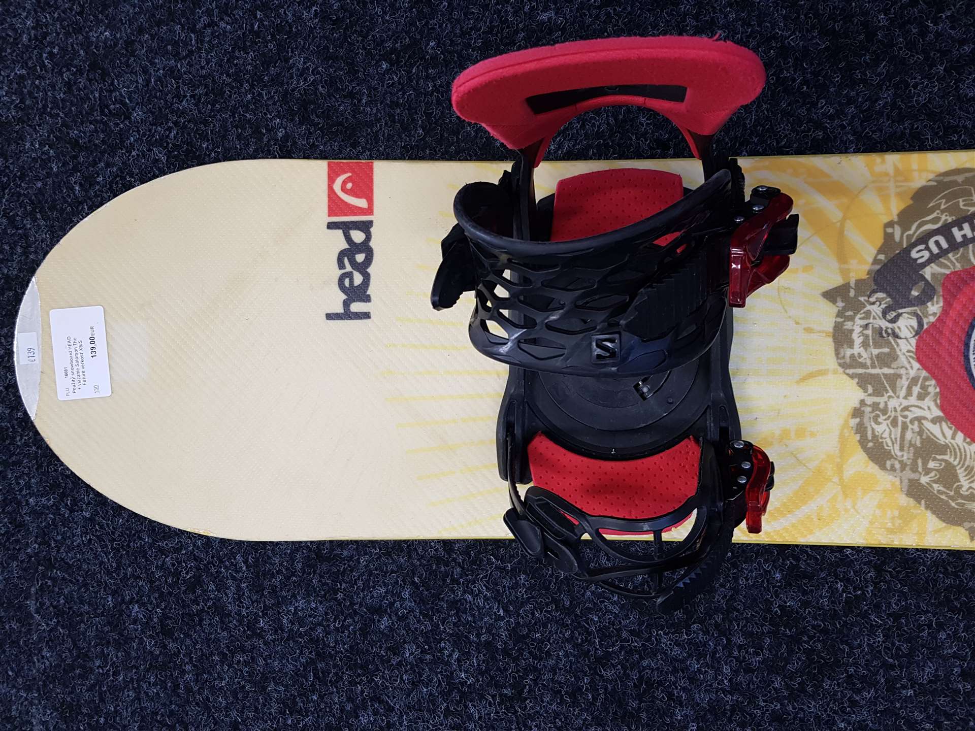 Použitý snowboard HEAD  + viazanie Salomon The Future veľkosť XS/S