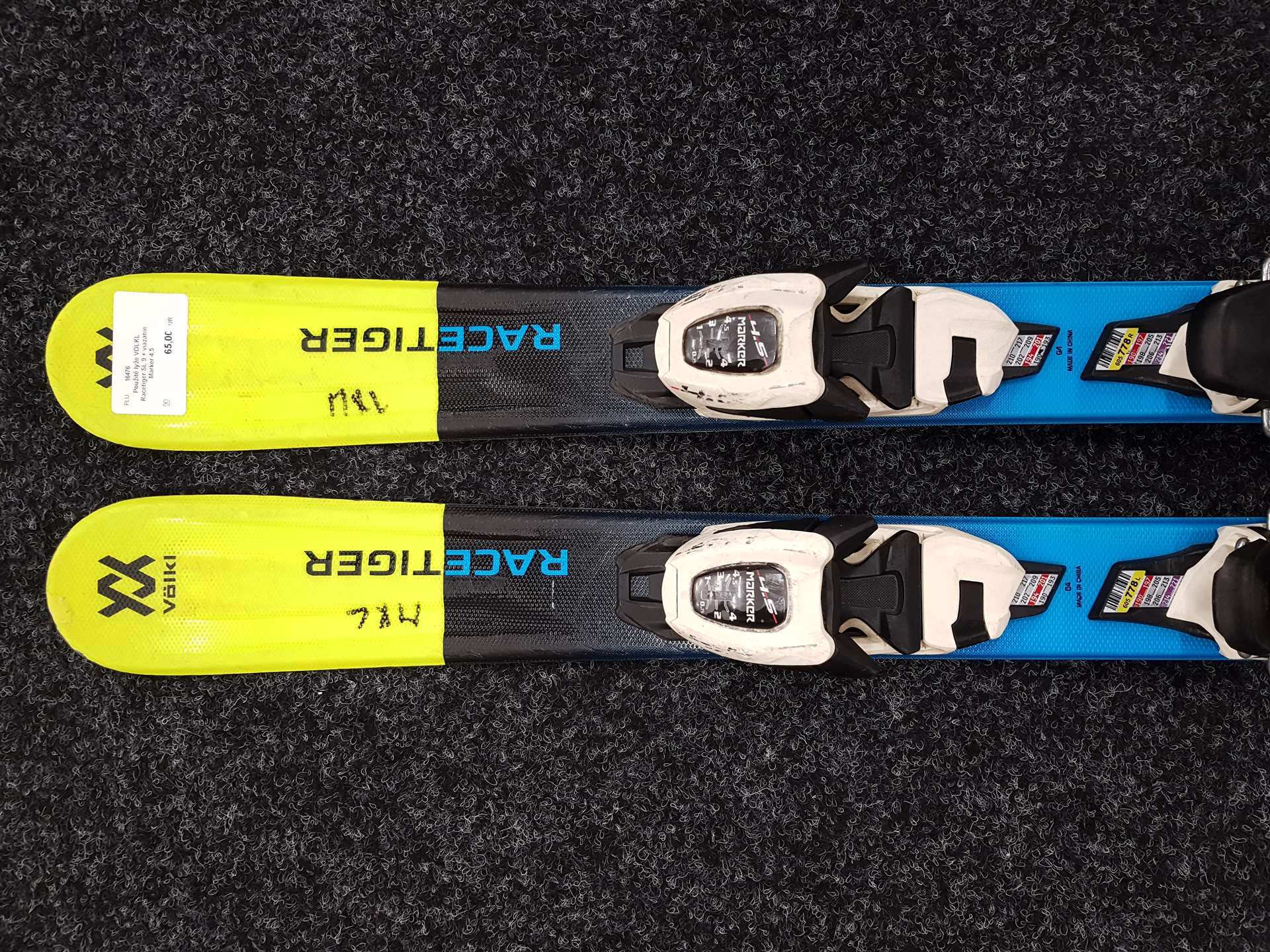 Použité lyže VOLKL Racetiger SL 9 + viazanie Marker 4,5