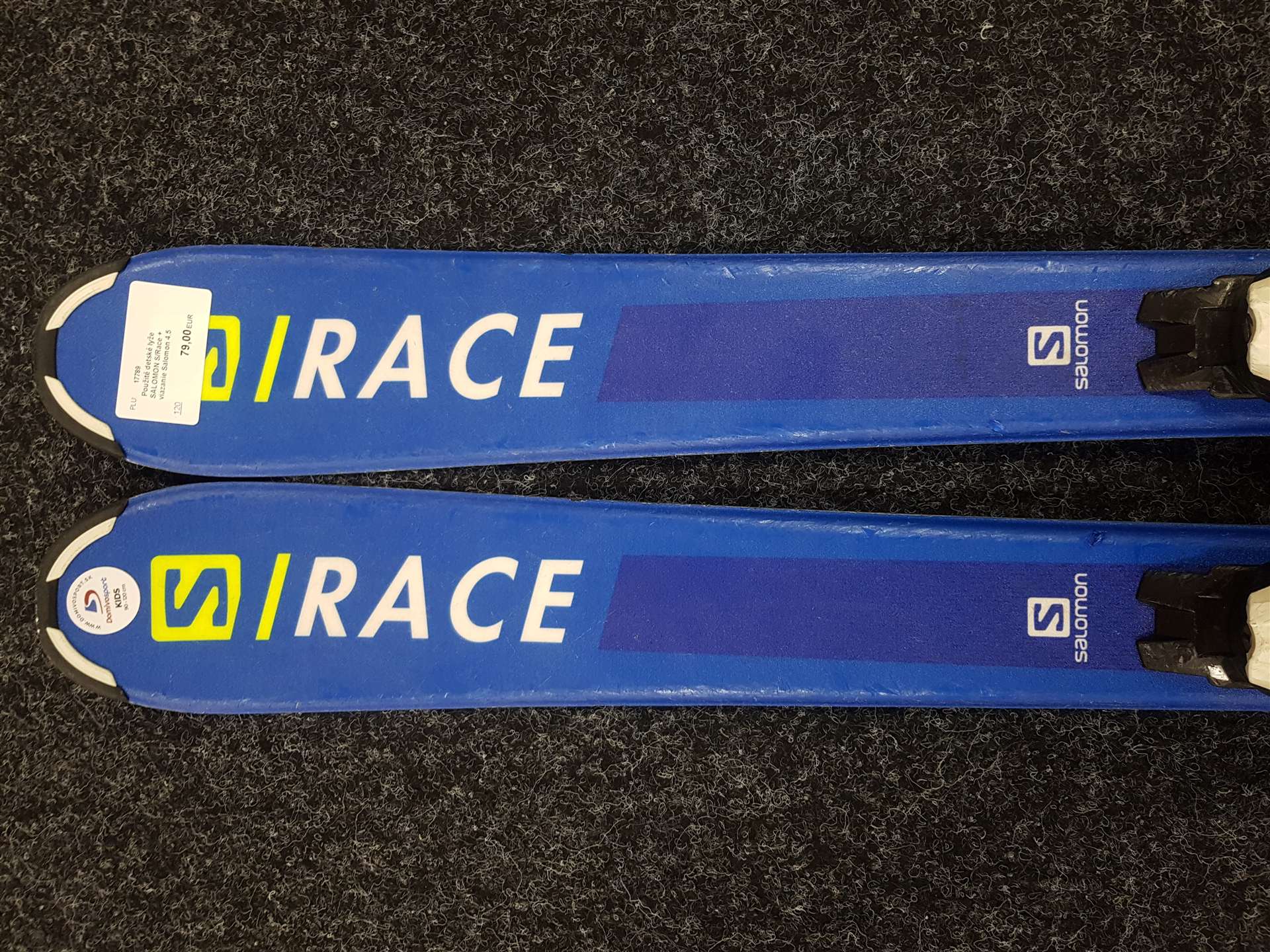 Použité detské lyže SALOMON S/Race + viazanie Salomon 4.5