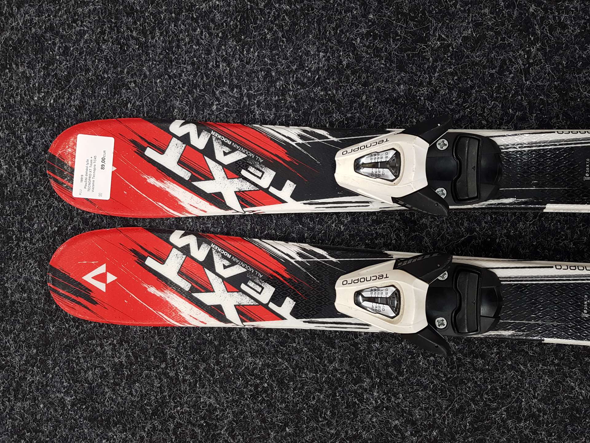 Použité detské lyže TECNOPRO XT Team + viazanie Tecnopro TC45