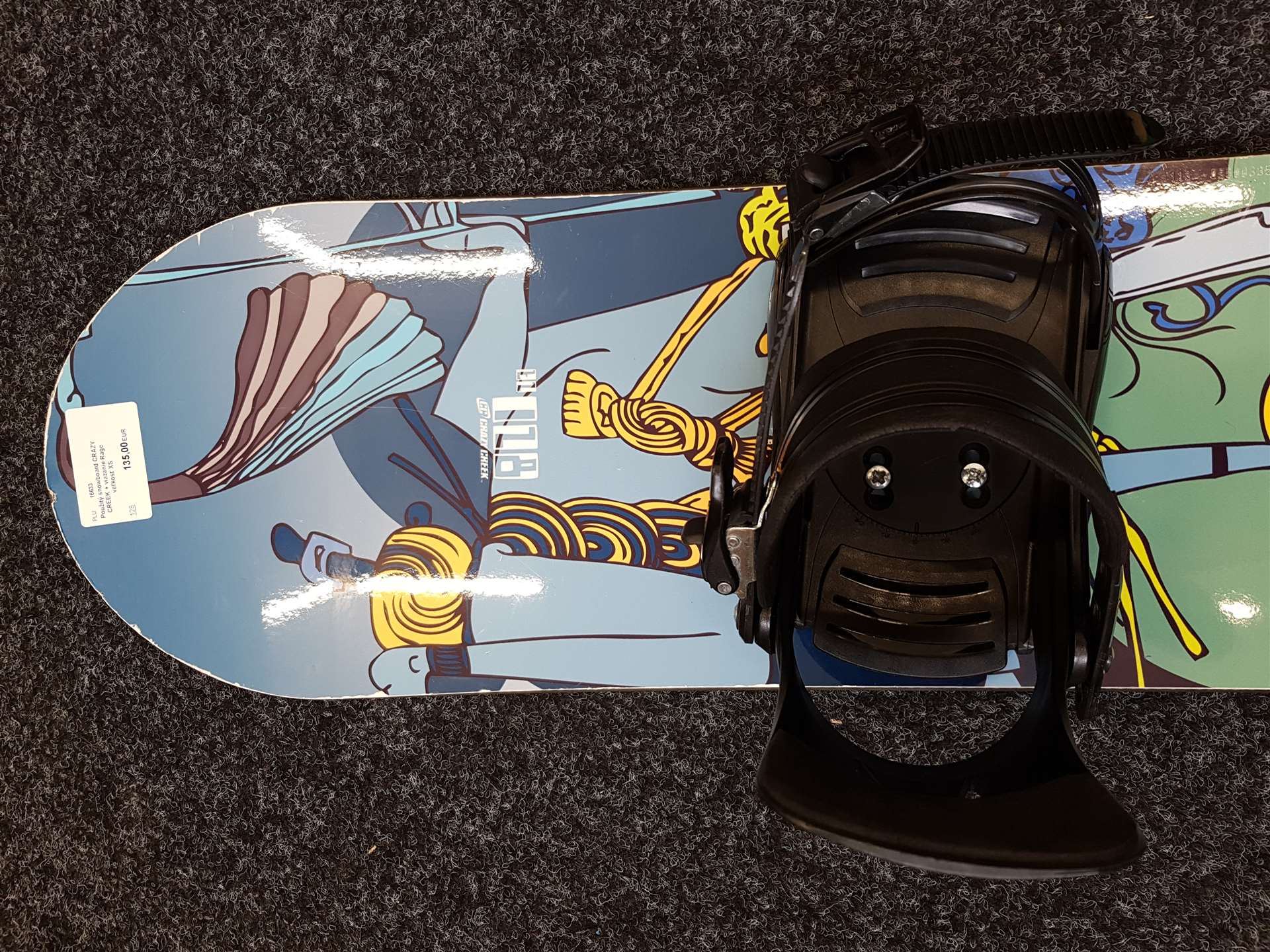 Použitý snowboard CRAZY CREEK + viazanie Rage veľkosť XS